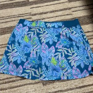 Lilly Pulitzer Blue and Pink Floral Skirt